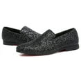 thumbnail image 4 of Santimon Mens Metallic Paillette Loafers Slip-on Glitter Moccasins Dress Shoes Leather Shoes Black 12 US, 4 of 9