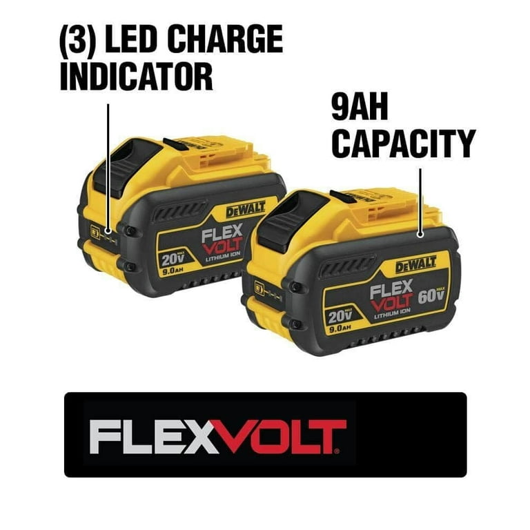 9.0Ah/3.0Ah Replacement Battery 2-Pack For DeWalt 20V/60V Max Tools - Compatible With DCB606, DCB609