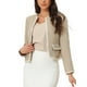 thumbnail image 1 of Blazer corto de oficina de tweed a cuadros para mujer INSPIRE CHIC XS color caqui, 1 of 6