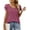 Wine, variant on Womens Tops Summer Double Ruffle Short Sleeve V-Neck Casual Blouses, White Blue-3XL(US 24-26)