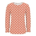 thumbnail image 4 of Besolor Womens Long Sleeve T-Shirts Trendy Polka Dots Crewneck Tunic Tops Casual Going out Dressy Blouses, 4 of 5