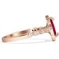 thumbnail image 5 of Art Deco Engagement Ring Ruby Cubic Zirconia Rose Tone 925 Sterling Silver, Size 6, 5 of 7