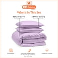 thumbnail image 3 of SGI Bedding 3 Piece Cotton Duvet Cover Lilac Solid 600 Thread Count Oversized King, 3 of 7