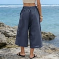 thumbnail image 6 of ibiyuan Womens Casual Pants Wide Leg Elastic Waist Palazzo Pants for Women Casual Flowy Womens Trousers Drawstring Women Lounge Pants Fashion Clothing Beach Clothes 2026, 6 of 9
