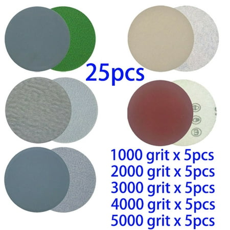 

25pcs Wet/Dry 2-inch 1000 2000 3000 4000 5000Grit Sand Paper Sanding Discs