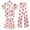 C-Light Pink, variant on WhouRiu Girls Cartoon Graphic Pajamas Short Sleeve Flat Collar Button Up Shirts Shorts And Pants Pajama Set 3 Piece Kids Cozy Cute Sleepwear,6-7 Years