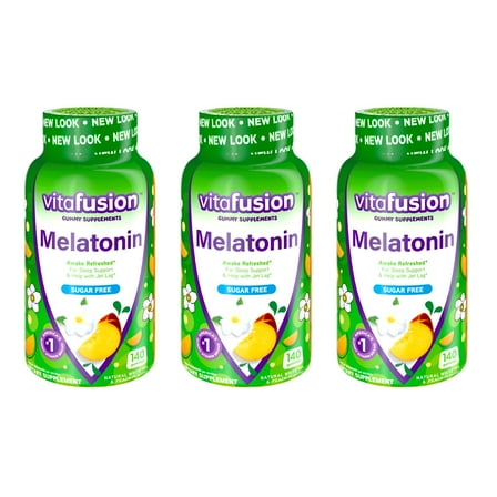 3 Pack Vitafusion Melatonin Gummy Supplement 3mg White Tea & Peach 140 Gummies