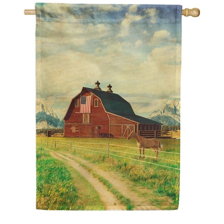America Forever Red Barn Farm Animal Summer House Flag 28 x 40 inches American Country Life Agriculture Double Sided Seasonal Yard Outdoor Decorative Welcome to Our Farmhouse House Flag
