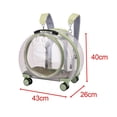 thumbnail image 4 of Kitten Bag Backpack Handbag with Wheels Durable Trolley Case Travel Multifunctional Dog Trolley Case for Puppy Fully Clear and Green, 4 of 8