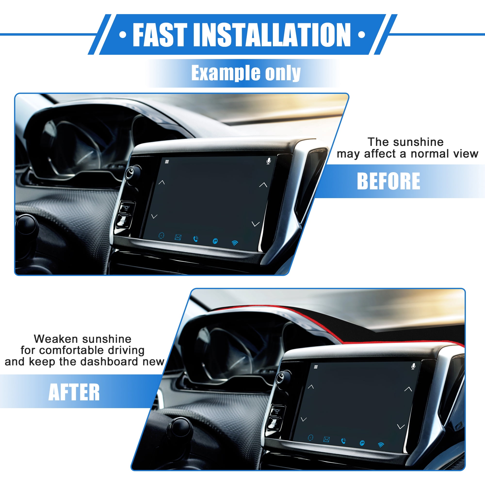 Unique Bargains Dashboard Cover for Chevy Silverado 1999-2006 Red