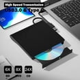 thumbnail image 3 of PinesC External Bluray Drive Burner,BD CD DVD Reader and Writter Optical Drive Player W/USB3.0 and Type C Port for PC and Laptop,Compatible with Windows XP/7/8/10/11, Mac OS, 3 of 5