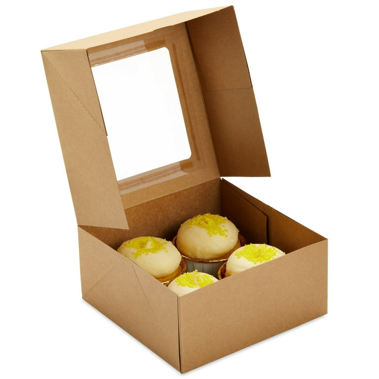ITC 6-Count Cupcake Boxes - Pack Of 10 With Window, Food Grade Cupcake Carriers