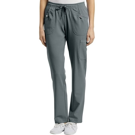 

White Cross Elastic Waist Drawstring Cargo Scrub PantSteel Grey L