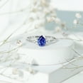 thumbnail image 4 of Rosec Jewels Lab Grown Blue Sapphire Solitaire Ring with Diamond for Women - 5X7 MM, 14K White Gold, US 12.00, 4 of 9