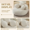 thumbnail image 5 of 43'' Round Oversized Chaise Lounge Indoor Chair, No Assembly Chenille Compressed Circle Sofa Bed,Comfy Upholstered Sleeper Couch,Lazy Bean Bag Couch for Living Room, Bedroom,Beige, 5 of 9