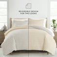thumbnail image 5 of Noble Linens Gingham Check Natural 3-Piece Patterned Duvet Cover Set, King, 5 of 7