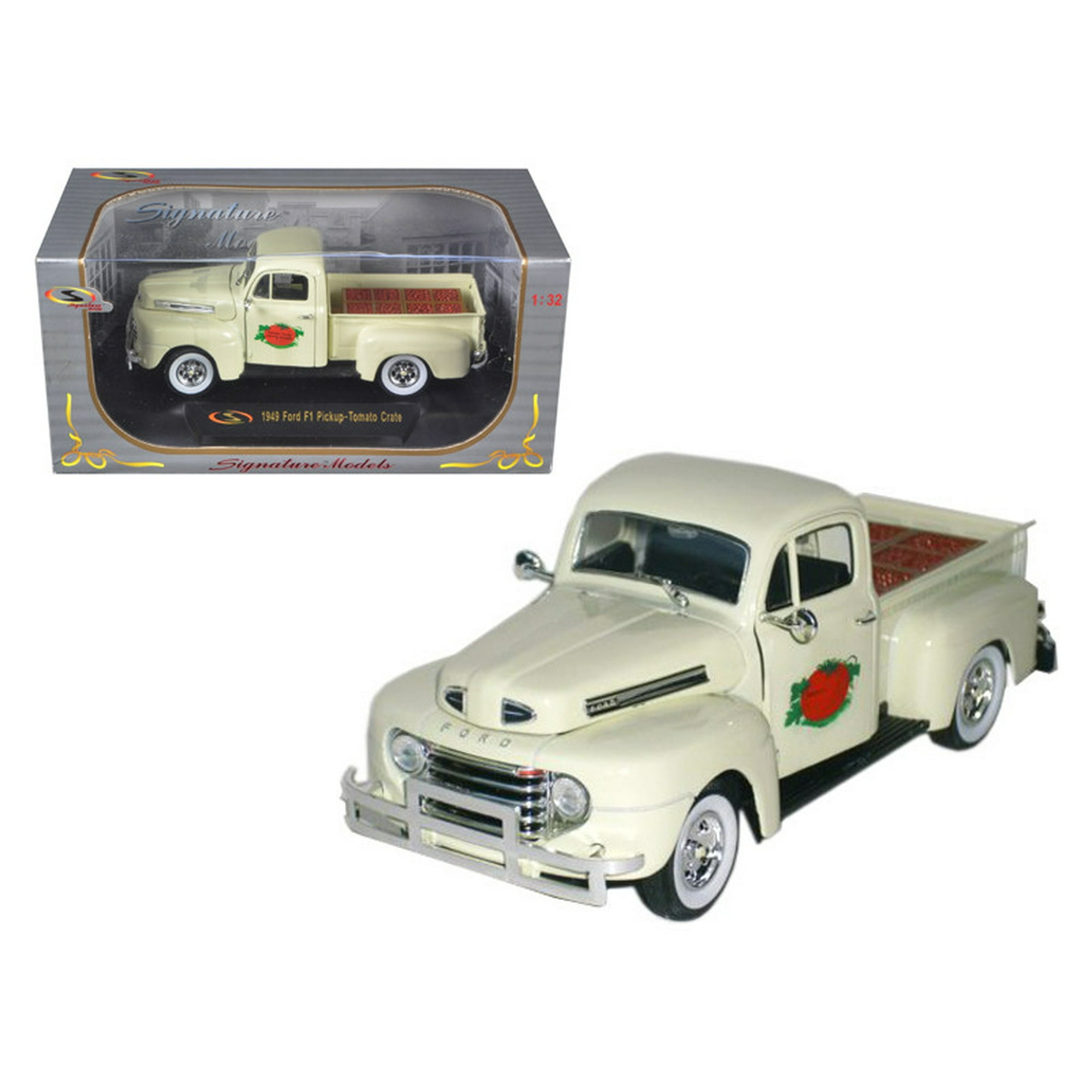 Signature Models 32388crm 1949 Ford F 1 Tomato Delivery Truck Cream 1 32 Diecast Model Car