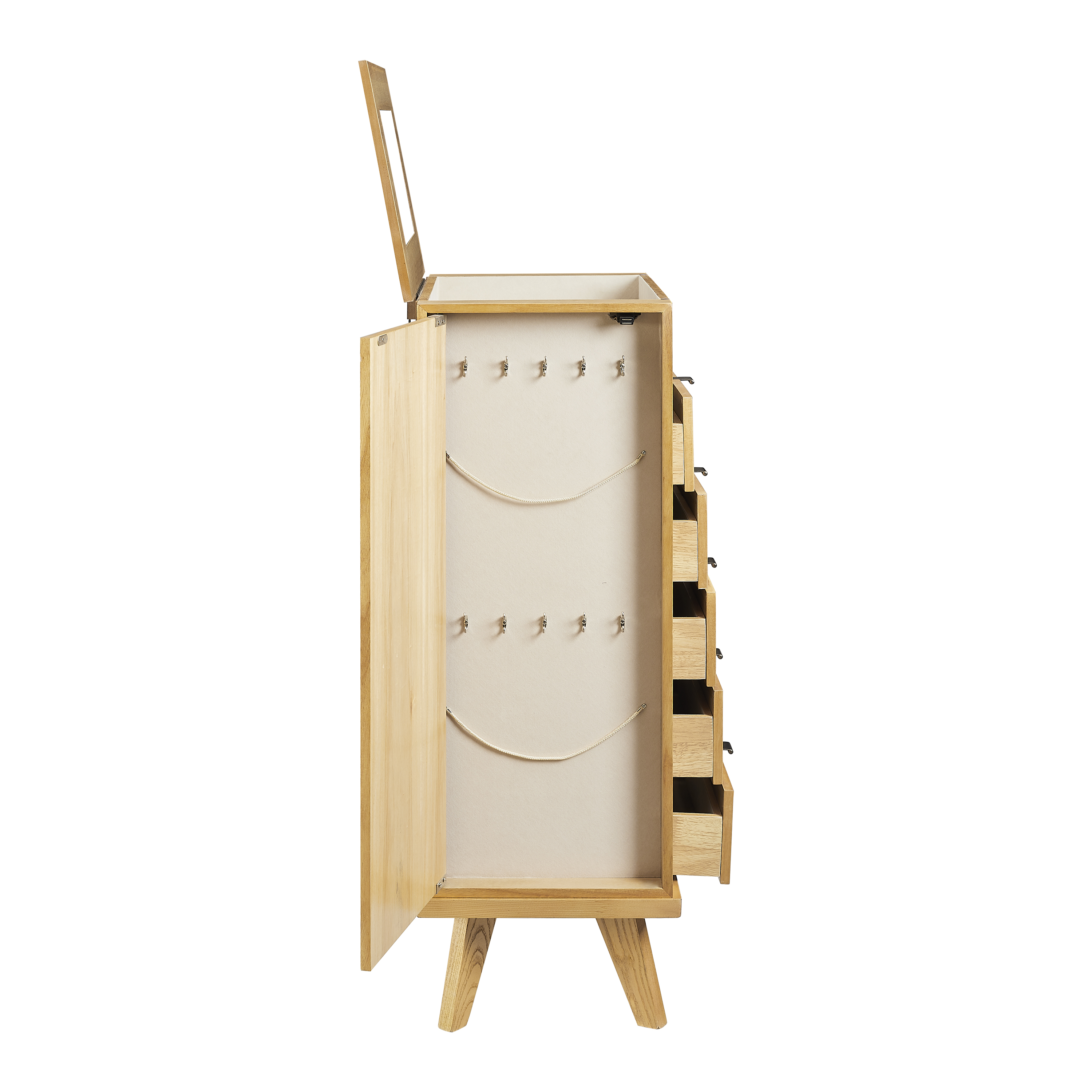 Powell Beelner Cane Jewelry Armoire, Natural
