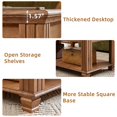 thumbnail image 6 of Leyaoyao Farmhouse Coffee Table Set of 3, Rustic Wood Coffee Table & 2 Side Tables with Open Shelf, Living Room Table Sets, Brown, 6 of 7