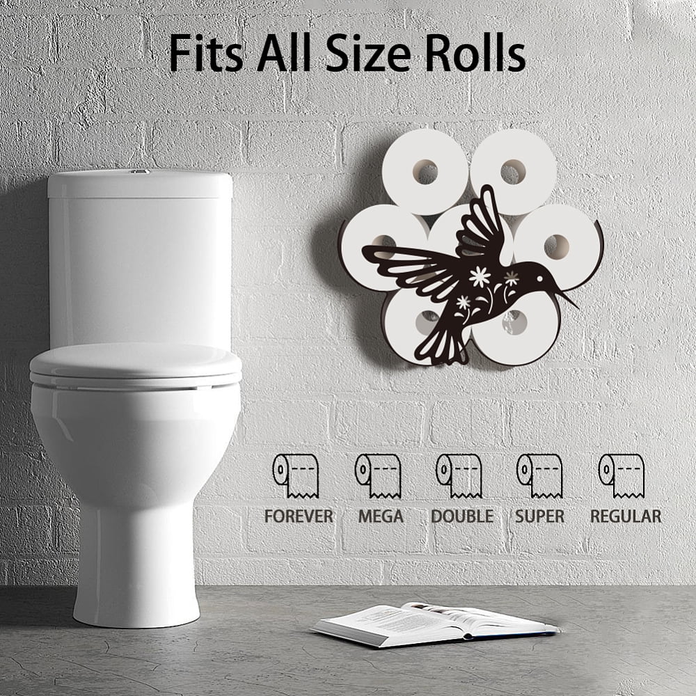 Hummingbird Toilet Paper Holder Funny Hummingbird Decorative Toilet Paper Storage Extra 8 Rolls Hummingbird Flower Metal Freestanding Toliet Paper
