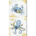 thumbnail image 1 of Great Art Now Deep Blue Sea White Gold A by Tara Reed 2 Piece Canvas Art Set Each 14"W x 14"H, 1 of 3