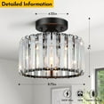 thumbnail image 7 of Crystal Semi Flush Mount Ceiling Light Fixture, 7 of 7
