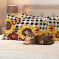 thumbnail image 3 of Sunflower Black Check Outdoor Waterproof Pillow Covers, Farmhouse Flowers Butterfly Decorative Rectangle Throw Pillowcase Sofa Cushion Sham for Patio/Couch/Chair, 20"x12" 2 Pack, 3 of 8