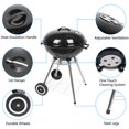 thumbnail image 4 of 18‑Inch Charcoal BBQ Grill,Heavy‑Duty Round Charcoal Grill with Ash Collector & Adjustable Vent,Portable Outdoor BBQ Grill for Camping, Patio,and Backyard, 4 of 9