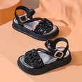 thumbnail image 4 of Gubotare Toddler Girl Summer Sandals Girls Casual Sandals Cute Open Toe Breathable Summer Shoes(Toddler/Little Kid/Big Kid) Size 10 (Black,10 Toddler), 4 of 6