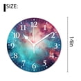 thumbnail image 2 of 14 Inch Wall Clock Battery Operated Silent Clock Decorative for Office, Kitchen, Outdoor, Living Room，Outer Space Stars and Dusty Gas Cloud Print, 2 of 4