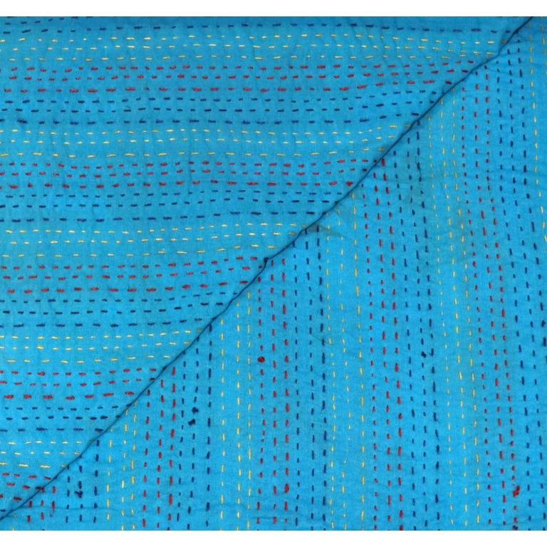 MUDIT CRAFTS Indian Handmade Cotton Kantha Quilt Bedspread Bedding Blanket Throw MUDIT CRAFTS Indian Handmade Cotton Kantha Quilt Bedspread Bedding Blanket Throw