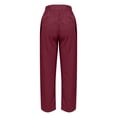 thumbnail image 4 of Women Linen Harem Pants Summer High Waist Elastic Wide Leg Casual Palazzo Pant 2026 Beach Travel Vacation with Pockets, 4 of 5