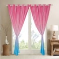 thumbnail image 4 of YST Ombre Window Curtains 38"Wx45"L Gradient Pink And Blue Blackout Curtains For Girls Bedroom Abstract Geometric Curtains & Drapes Silver White Wavy Stripes Window Treatments 2 Panels, 4 of 6