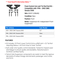 thumbnail image 2 of Front Control Arm and Tie Rod End Kit - Compatible with 1996 - 2002 GMC Savana 2500 1997 1998 1999 2000 2001, 2 of 2