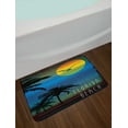 thumbnail image 2 of Florida Bath Mat, Vintage Composition of Dreamlike Sunset Scenery at the Shore with a Flying Bird, Plush Bathroom Decor Mat with Non Slip Backing, 29.5" X 17.5", Multicolor, by Ambesonne, 2 of 2