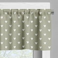 thumbnail image 3 of Ambesonne Romantic Valance Pack of 2, Hearts Love Sepia Tones, 54"X12", Pale Sage Green and White, 3 of 5