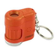 Carson MicroMini 20x LED Lighted Pocket Microscope with Built-In UV and LED Flashlight, Orange