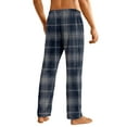 thumbnail image 3 of Fabrcox Flannel Man Pajama Pants Wide Leg Drawstring Pj Bottoms with Pockets Casual Baggy Loose Plaid Pj Pants Navy L, 3 of 5