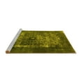 thumbnail image 2 of Ahgly Company Machine Washable Indoor Round Oriental Yellow Industrial Area Rugs, 8' Round, 2 of 4