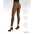 thumbnail image 6 of MeMoi Thin-Rib Slim-Cut Stretch Corduroy Leggings - Womens - Female, S-M, Bison, 6 of 12