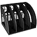 thumbnail image 3 of SAYEEC Sturdy Magazine Holder 4 Compartments Plastic Desktop File Organizer File Dividers Office Organizer Storage Document Magaizne Rack Display Box (Black), 3 of 4