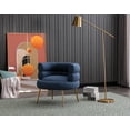 thumbnail image 5 of Luccalily Accent Single Sofa Chair,Upholstered Leisure Accent Living Room Chair, Comfy Armchair with Rose Golden Metal Legs,Mid-Century Modern Velvet Single Sofa Chair, 5 of 11