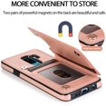thumbnail image 6 of Design for Samsung Galaxy S9 Plus/S9+ Wallet Case,PU Leather Phone Cases with Screen Protector Card Holder,Stand Flip Shockproof Flip Protective Cover for S9plus Girls Women 6.2 inch Rose gold, 6 of 11