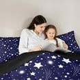thumbnail image 5 of Feelyou Cartoon Stars Child Bedding Comforter Set, Dreamy Starry Sky Galaxy Twin Comforter Sets, Navy Horoscope Theme Reversible Bedding Set, Ultra Soft Bedroom Decor, 2pcs, 5 of 8
