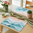 thumbnail image 3 of Teal Green Ocean Waves Placemats Set of 6 Beach Ombre Place Mats Table Mats Kitchen Dining Home Outdoor Party Table Decoration, 3 of 9
