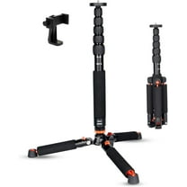 Koolehaoda Camera Aluminum Monopod with Metal Tripod Base.6 Sections 18-69inch Adjustable, Leg Diameter Φ28mm,up to 13lbs - Black
