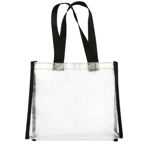 Necvior Clear Tote Bag with Handles Transparent See Through for Work Sports Games Women Beach Bags Shopping Handbag