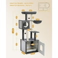 thumbnail image 6 of PETEPELA 56.7" Cat Tree with Litter Box Enclosure Large, Wood Cat Tower for Indoor Cats with Storage Cabinet and Cozy Cat Condo, Sisal Covered Scratching Post and Repalcable Dangling Balls, Black, 6 of 7