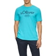 thumbnail image 2 of s.Oliver Camiseta hombre - Basic, estampado logo, cuello redondo, algodón Turquesa 2 2XL (XX-Large), 2 of 4