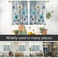 thumbnail image 4 of Blue Floral Window Curtains for Kitchen Rustic Abstract White Daisy Flowers Butterfly Small Short Home Living Room Bedroom Bathroom Drapes Treatment Fabric 1 Pair, 27.5" W x 36" L, Retro, 4 of 6